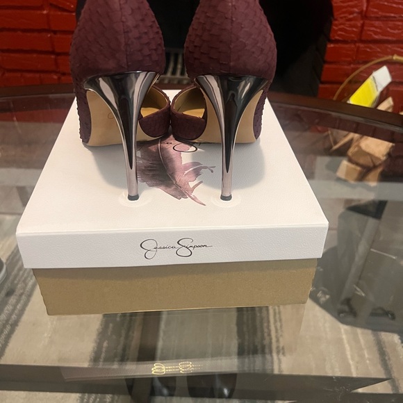 Jessica Simpson-burgundy printed heel size 9 - Picture 4 of 4